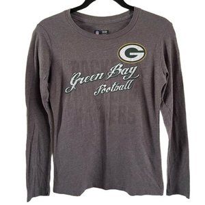 NFL Green Bay Packers Gray Long Sleeve Graphic T-Shirt, Football Sz Small